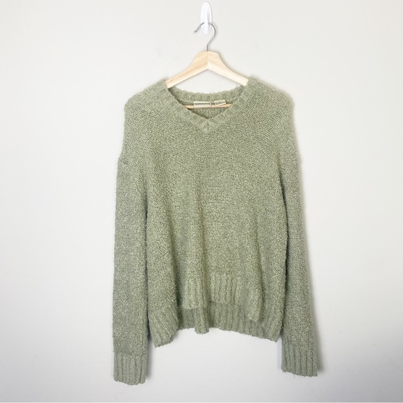 Vintage 90's Fashion Bug Sage Green Shag Sweater - Picture 1 of 5